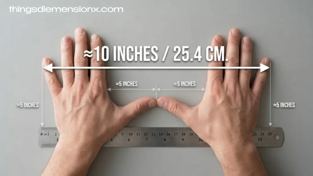 10 Inches Two Adult Hand Spans