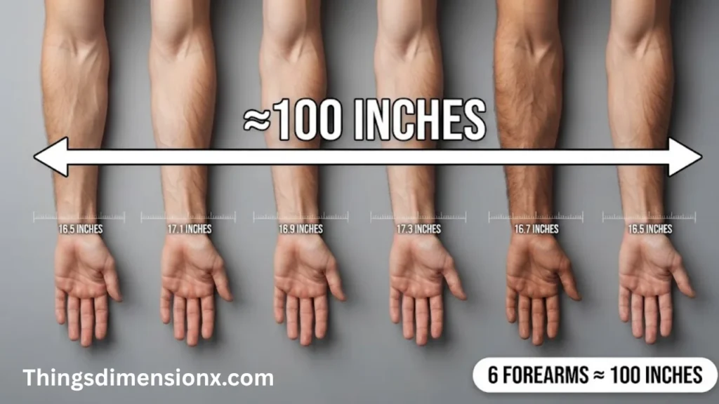 100 inches Six Adult Forearm Lengths