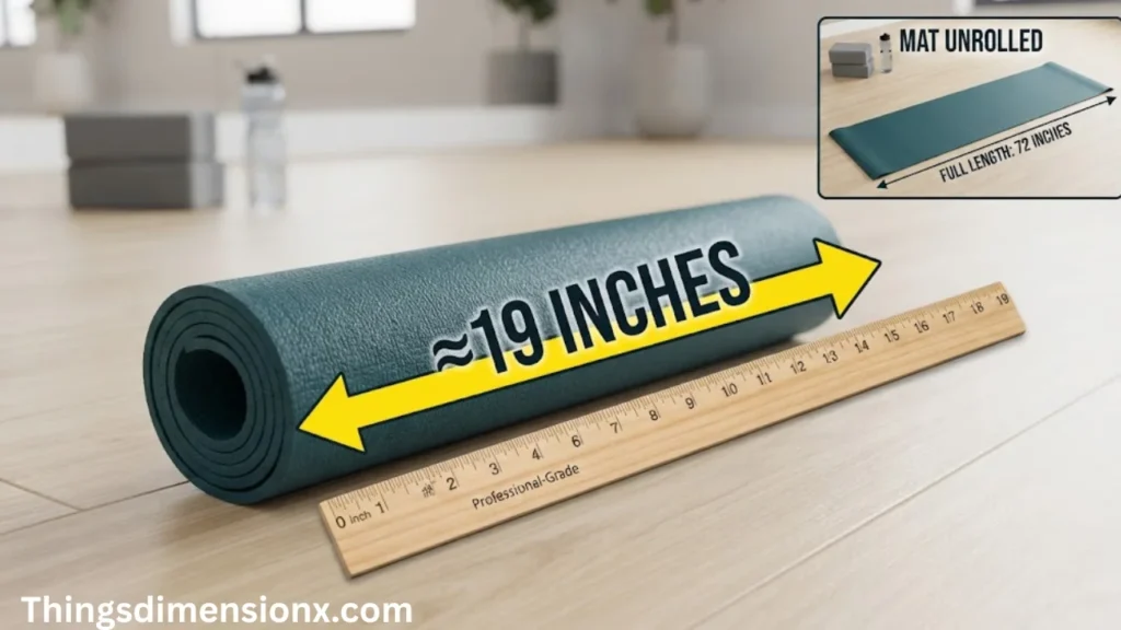 19 inches Rolled-Up Yoga Mat