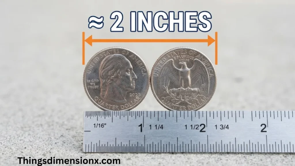 2 Inches Two US Quarters
