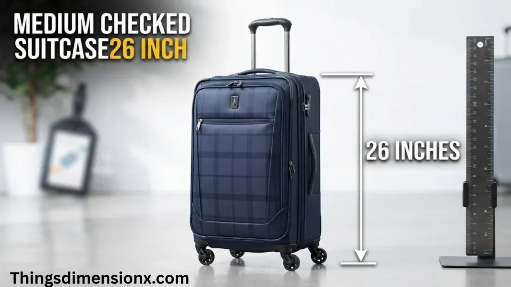 26 inches Medium Checked Suitcase