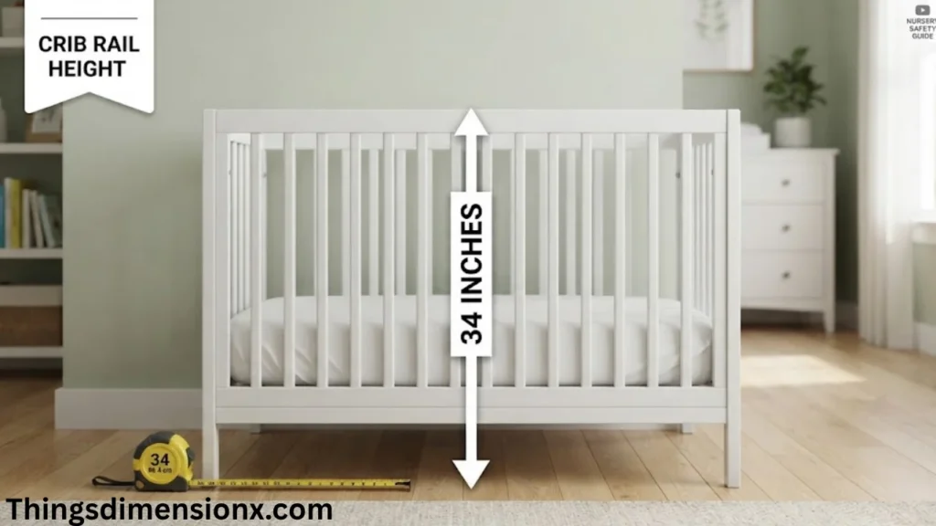 34 Inches Baby Crib Rail Height