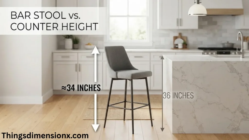 34 Inches Counter-Height Bar Stool
