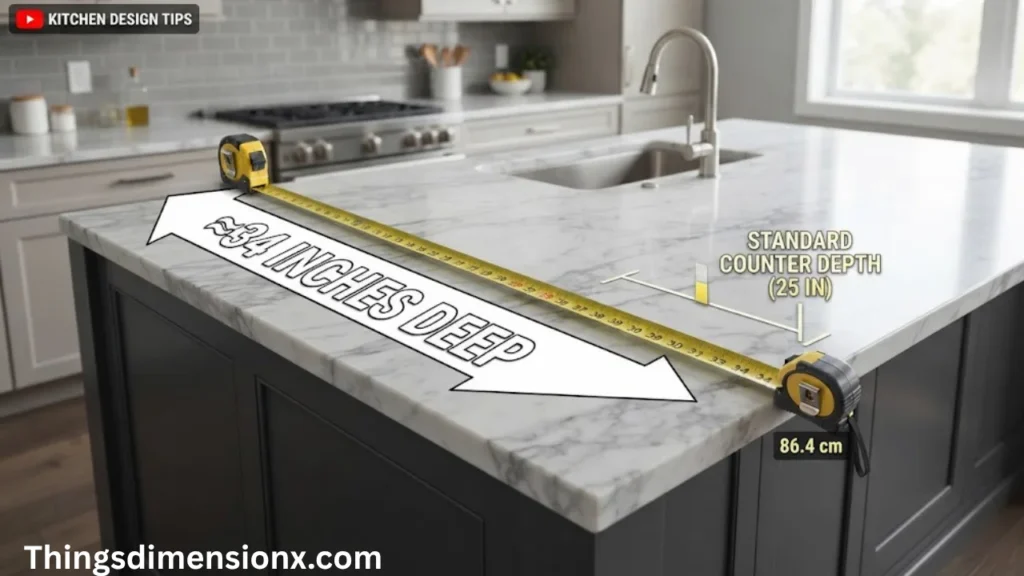 34 Inches Extended Kitchen Countertop Depth