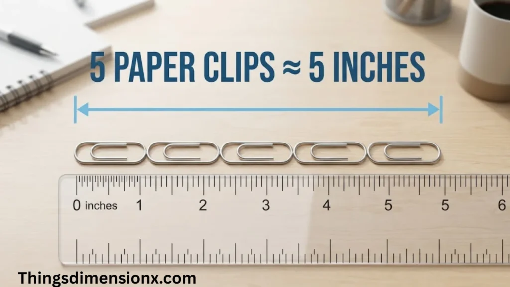 5 Inches Five Paper Clips