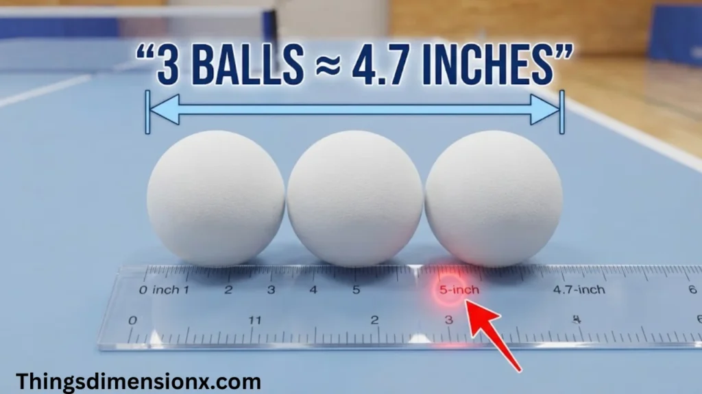 5 Inches Three Ping Pong Balls