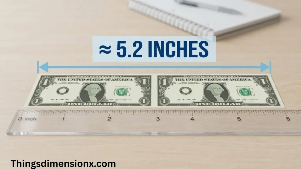 5 Inches Two Dollar Bills — Width Comparison
