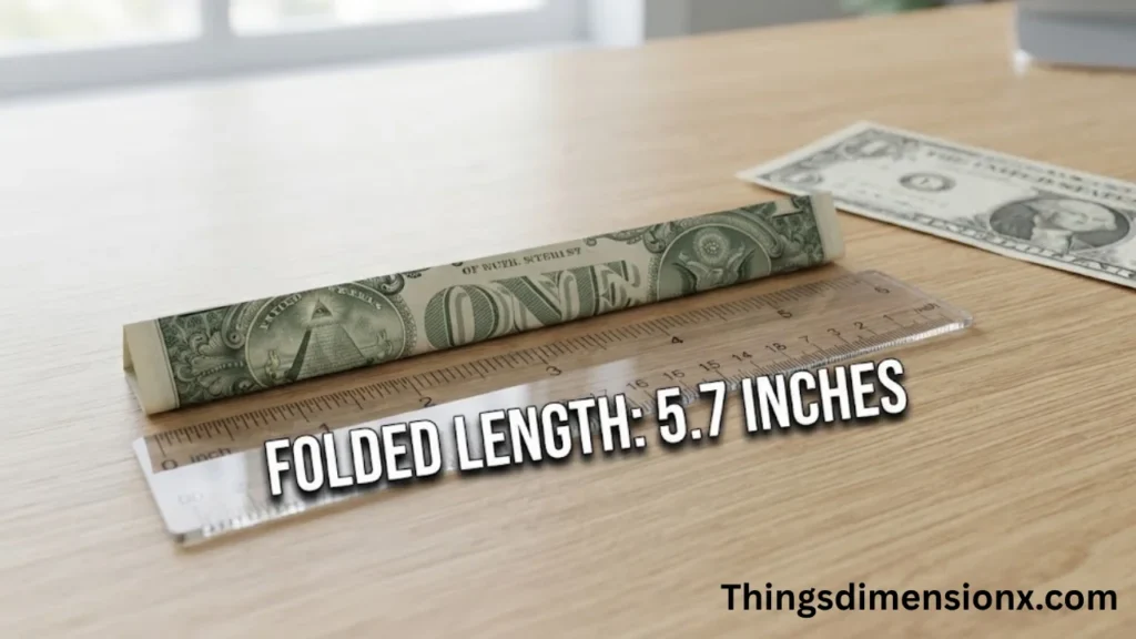 5.7 inches Folded U.S. Dollar Bill