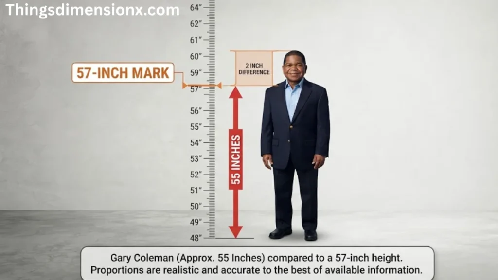 57 inches Gary Coleman Height Comparison