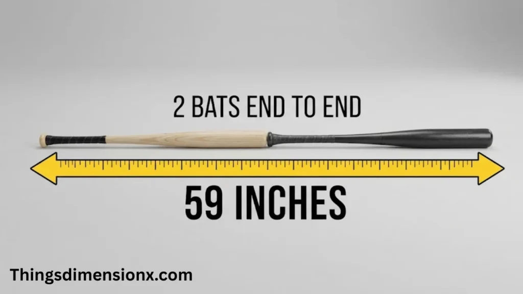 59 inches Two Baseball Bats End to End