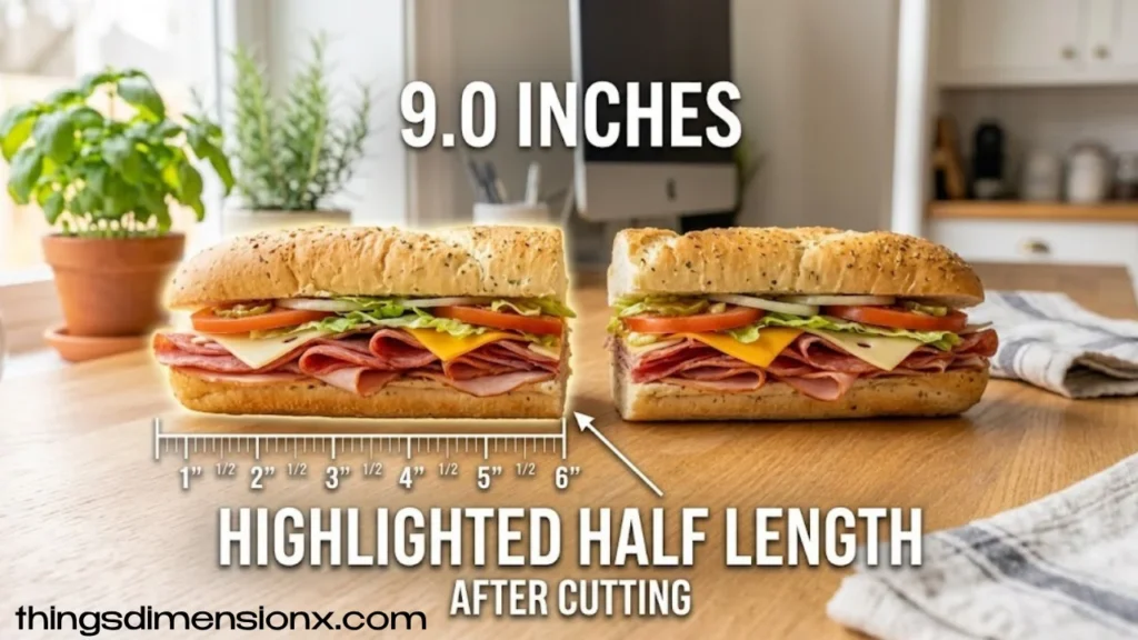 9 Inches Footlong Sub Cut in Half