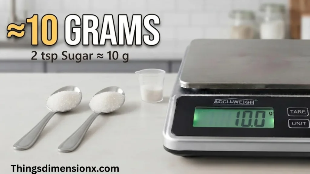 10 grams Two Teaspoons of Granulated Sugar