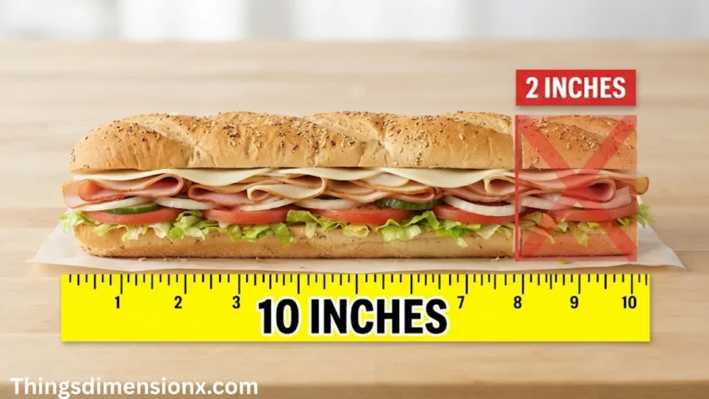 10 inches Foot-Long Sub Minus 2 Inches