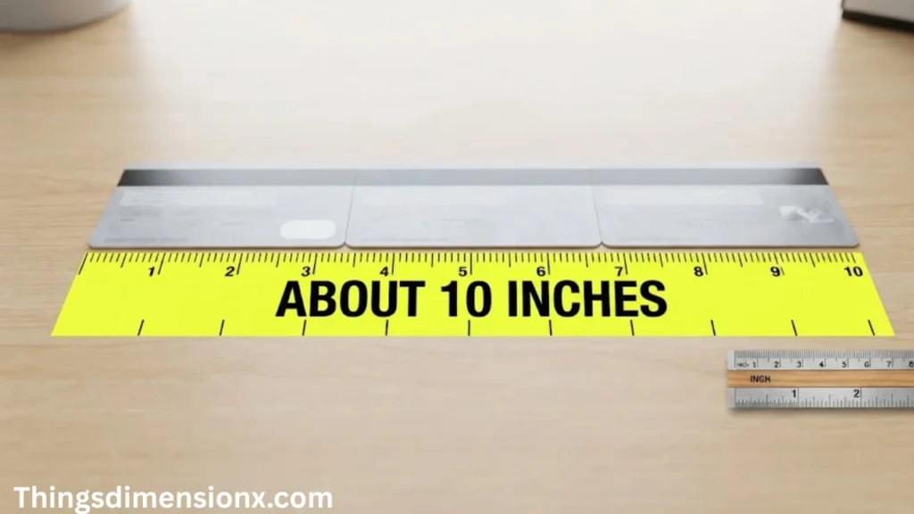 10 inches Three Credit Cards End to End