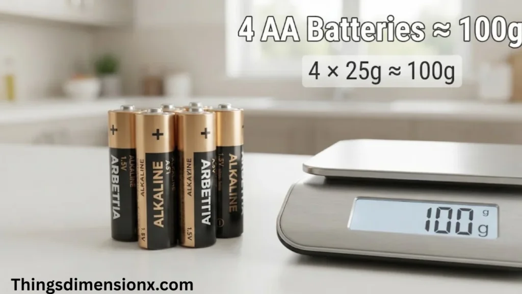100 Grams Four AA Batteries