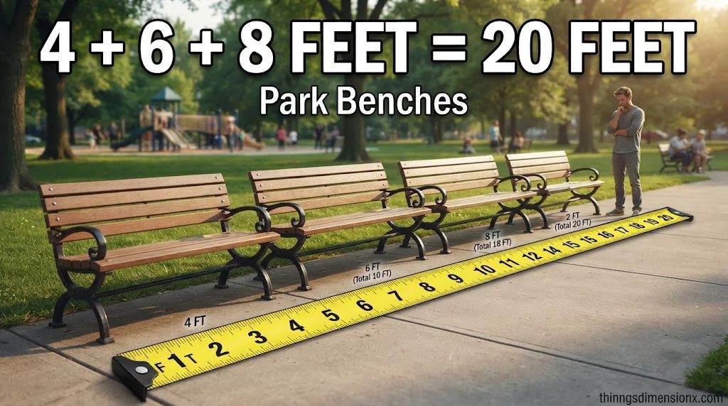 A Row of Park Benches