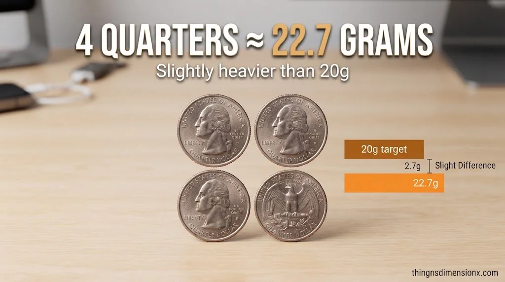 A US Quarter-Dollar Coin (Times Four)