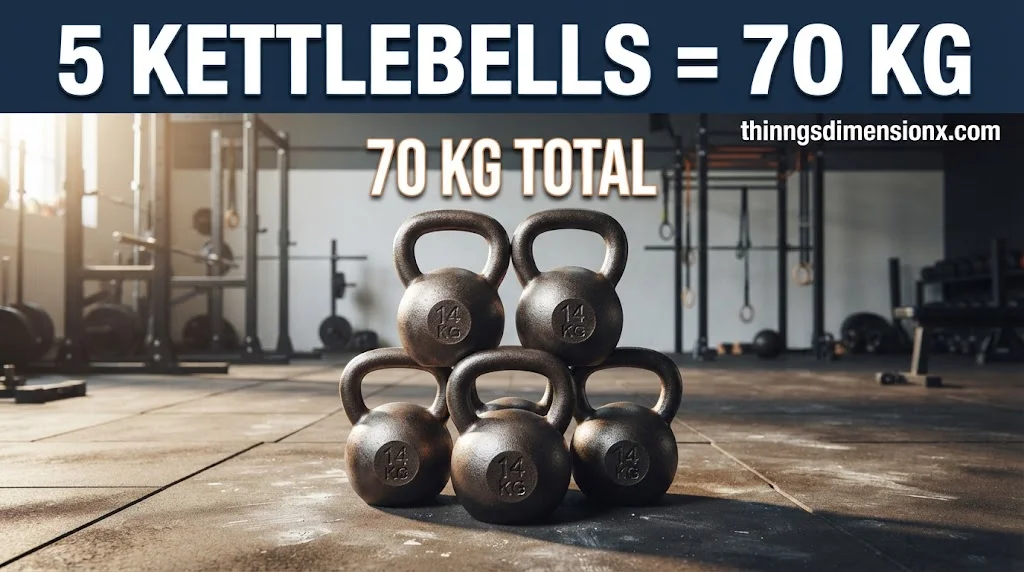 Five 14-Kg Kettlebells