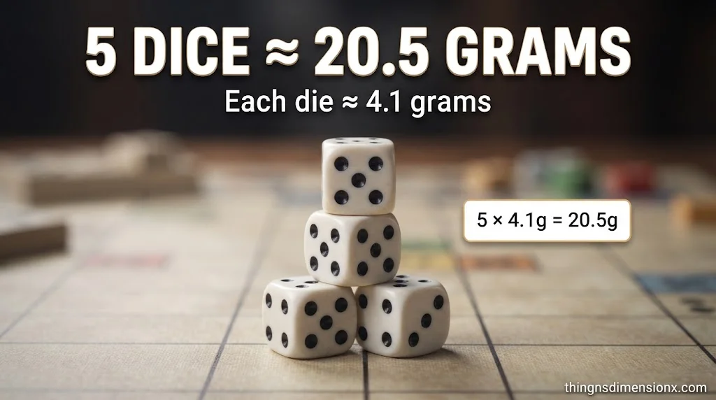 Five Standard Six-Sided Dice