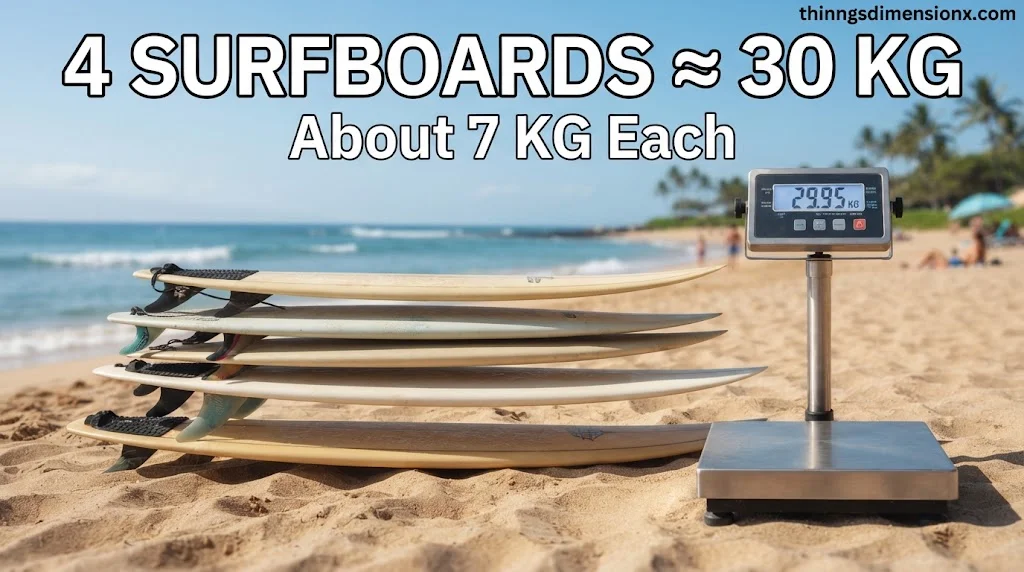 Four Medium Surfboards