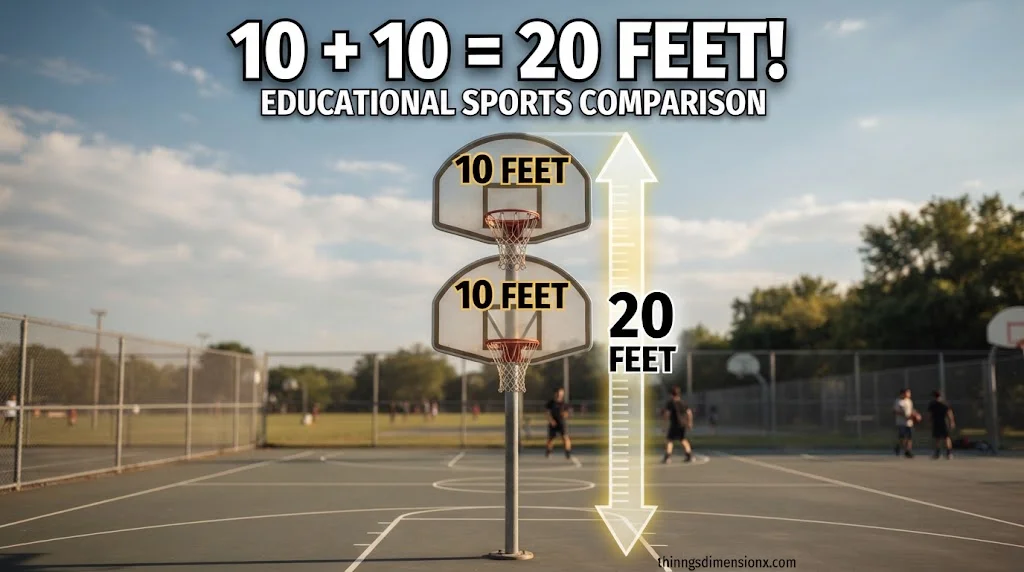 Two Stacked Basketball Hoops